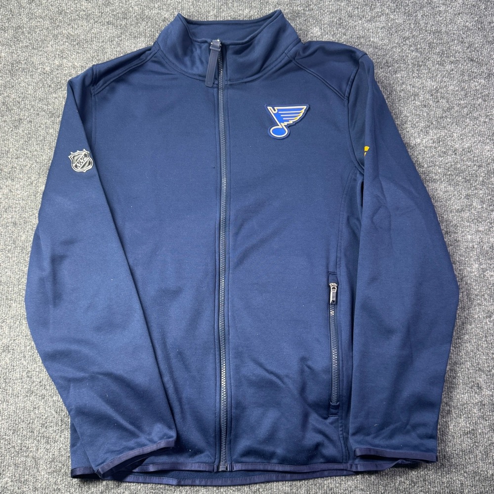 St Louis Blues Fanatics Pro Jacket Mens M Navy Hockey NHL Full Zip Performance